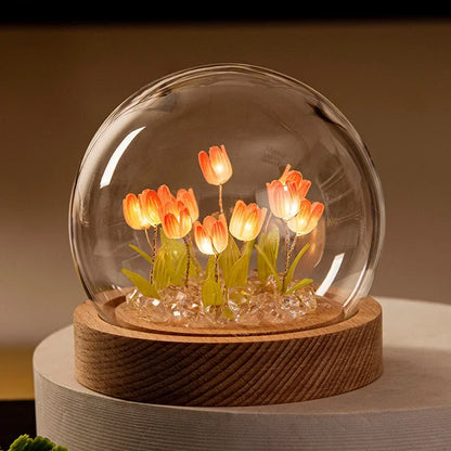 Tulip Night Light Tulip Flower Table Lamp DIY Simulation Tulip LED Night Light Handmade Bedside Light Christmas New Year Gift