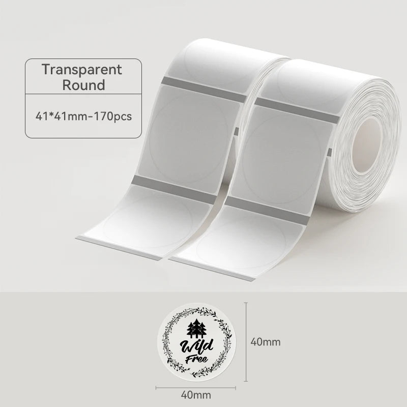 Thermal Transparent Label Sticker for NiiMbot B1/B21/B3S/B31 Printer Anti-Oil Waterproof Tear-Resistant Label Paper