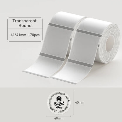 Thermal Transparent Label Sticker for NiiMbot B1/B21/B3S/B31 Printer Anti-Oil Waterproof Tear-Resistant Label Paper