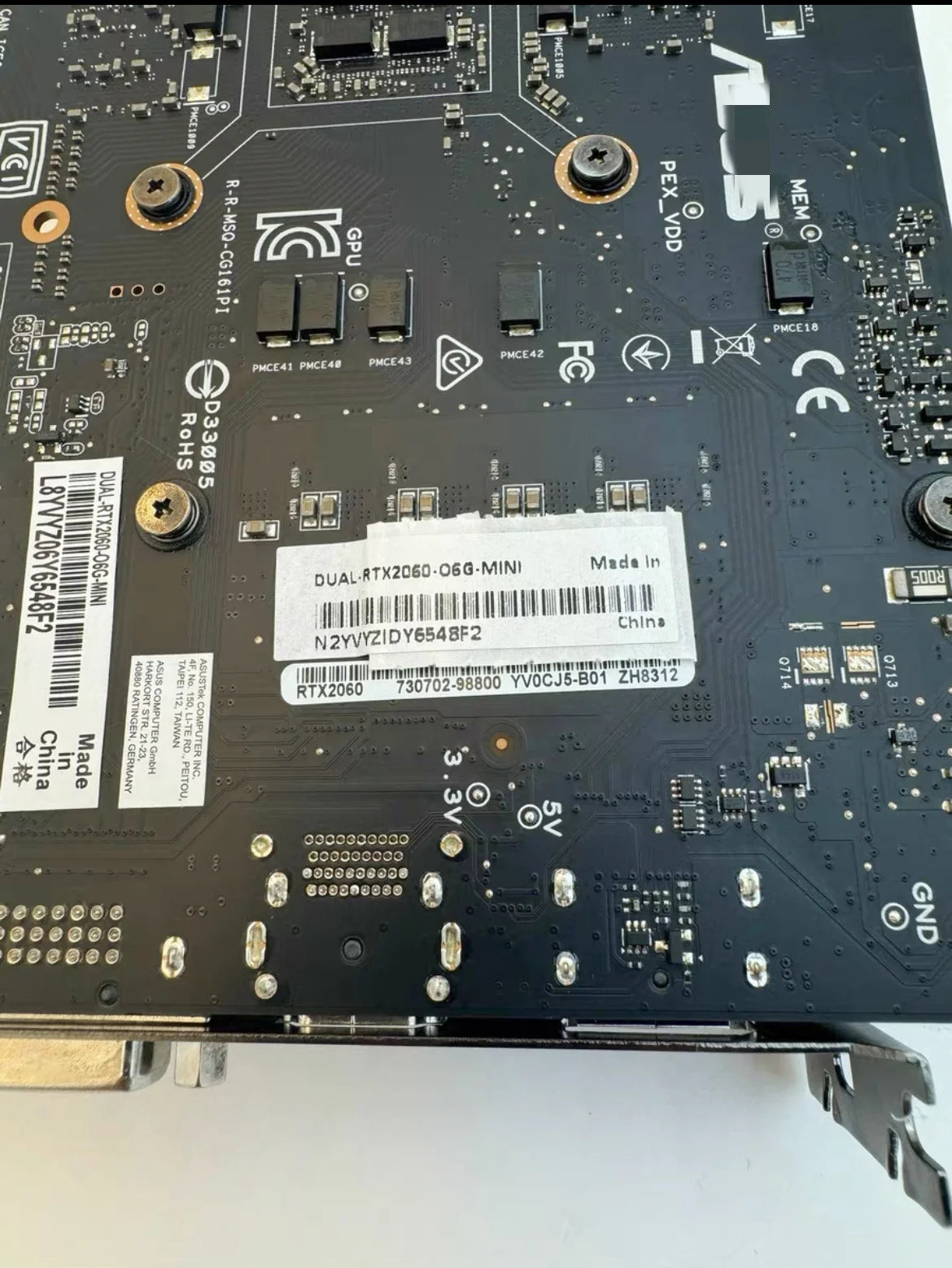 2024 USED ASUS RTX 2060 6GB GDDR6 192bit Video Cards GPU Graphic Card 100% Perfect testing