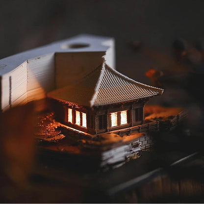 Omoshiroi Block  3D Memo Pad Arch Pavilion Notepad Led Diy Craft Office Accessories Wedding Bridesmaid Gift Message Note Paper
