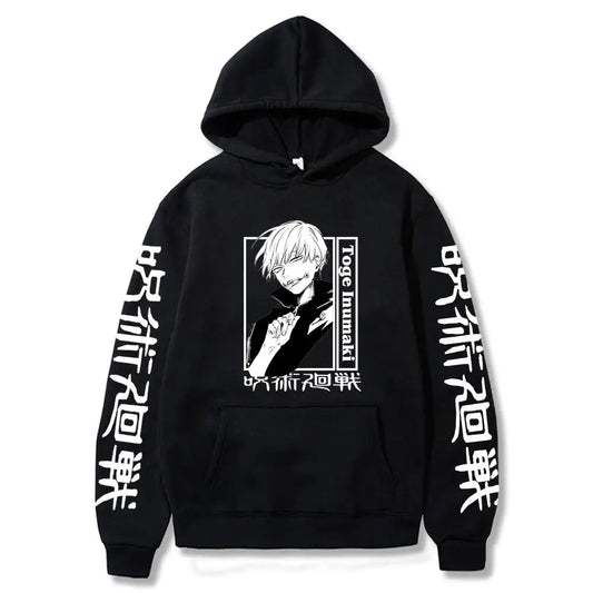 Anime Jujutsu Kaisen Hoodies Men Fashion Winter Casual Oversized Hip Hop Pullovers Harajuku Cartoon Inumaki Toge Sweatshirt Top