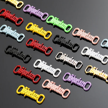 1 par de cordones con letras AF1, adornos con hebillas, kits para zapatillas, hebillas de metal para cordones, elegantes kits deportivos de metal, accesorios para cordones