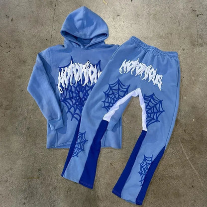 Sudadera con capucha con estampado de araña Y2k para hombre y mujer, estilo hip hop, chaqueta de manga larga, abrigos, top, sudadera con capucha holgada informal de otoño e invierno de estilo Harajuku