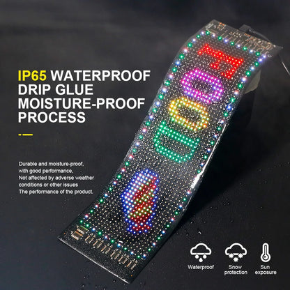 USB LED Matrix Pixel Panel With App Control 5V Flexible Scrolling Bright Advertising LED Signs RGB Pattern Car Animation Display