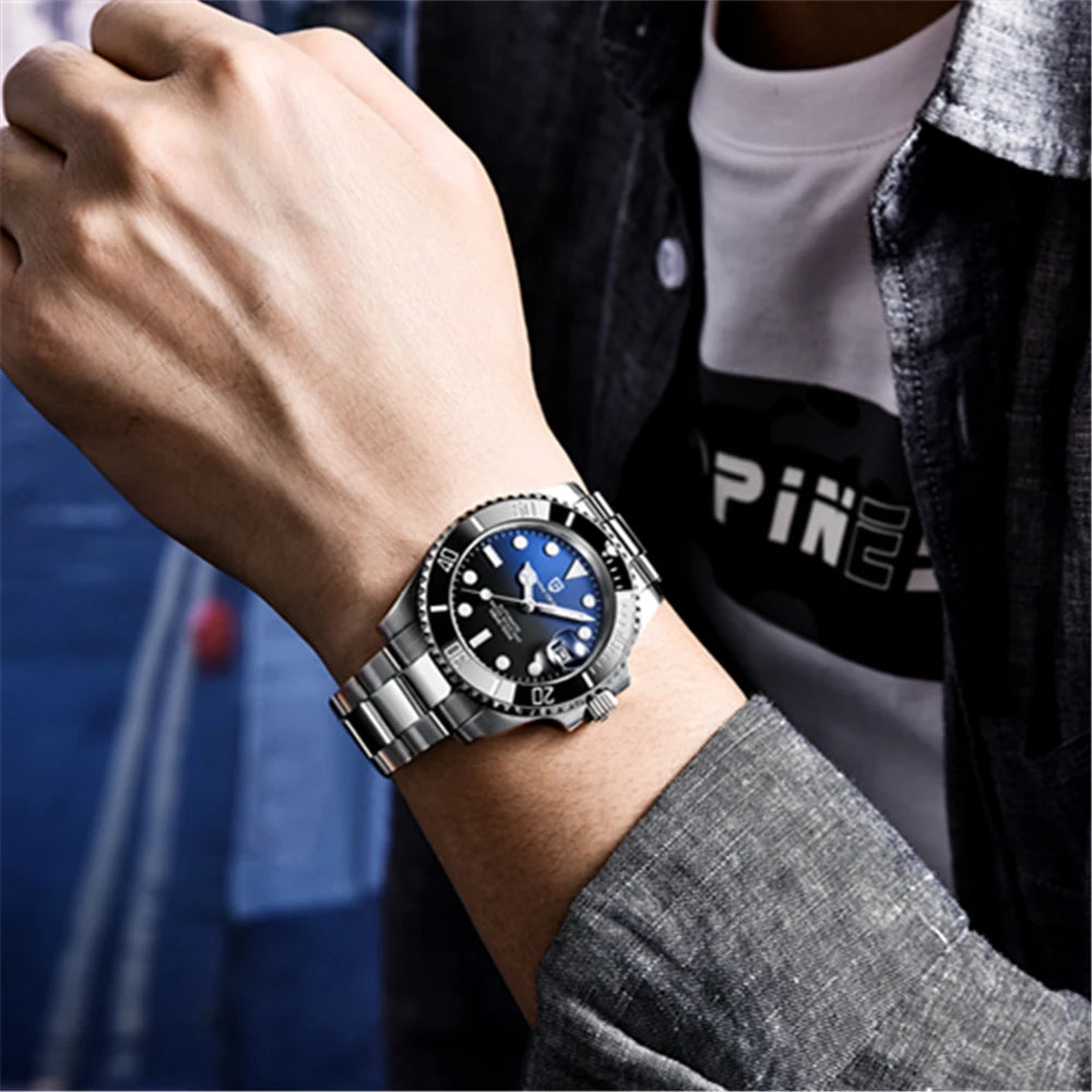 PAGANI DESIGN Men Automatic Mechanical Watches Luxury Sport Dive Clock NH35 Auto Date Sapphire 40MM Watch For Men reloj hombre