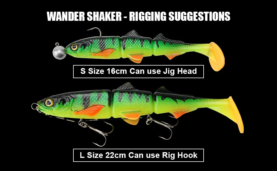 Spinpoler 16cm 22cm T Tail Swimbait Soft Bait Pike Lures 3 Jointed Plastic Shad Wobbler Ocean Beach Boat Fishing Tackle Peche