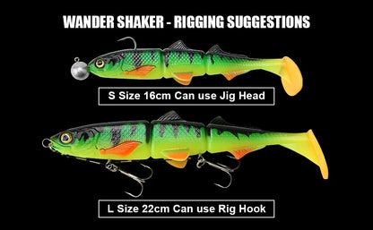 Spinpoler 16cm 22cm T Tail Swimbait Soft Bait Pike Lures 3 Jointed Plastic Shad Wobbler Ocean Beach Boat Fishing Tackle Peche