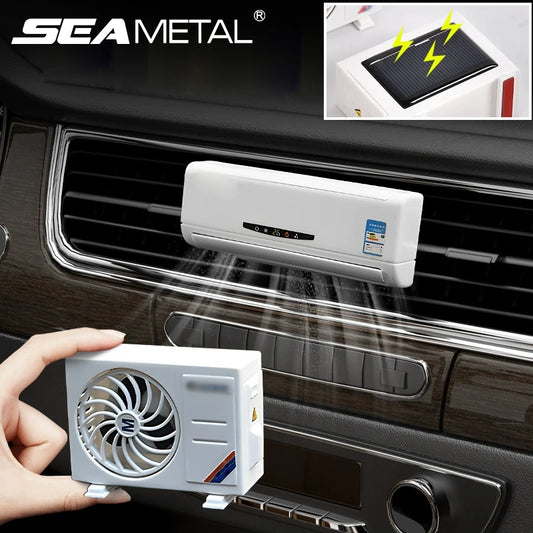 SEAMETAL Car Perfume Diffuser Solar Mini Air Conditioner Decorative Air Freshener Air Outlet Car Aromatherapy Fragrance Tablet