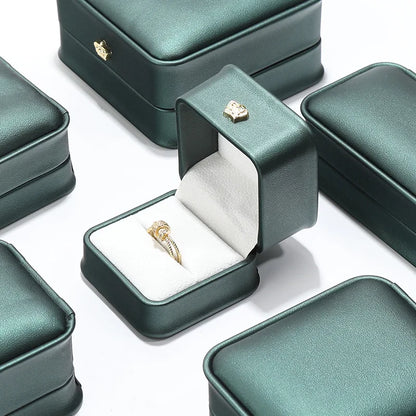 1 boîte à bijoux en cuir pour bague de mariage, pendentif, bracelet, collier, étui de rangement, emballage cadeau, boîte de présentation, vente en gros