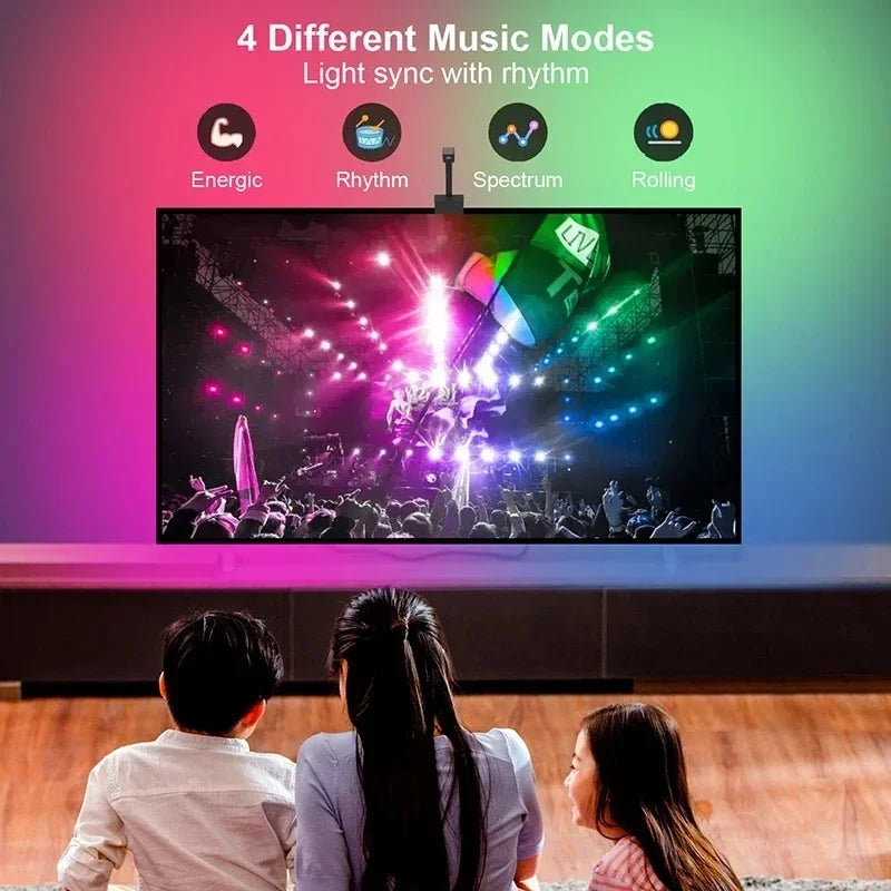 Smart Tv Led Lighting Strip Camera Screen Synchronization 5V Usb 5M 3.8M Rgb Led Light Strip App Control Ambilight Tv Backlights