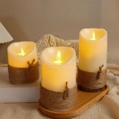 3Pcs Flameless Led Candle with Remote and Timer Candles Flickering Realistic For Home Christmas Party Wedding(without battery)