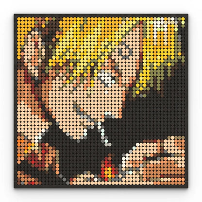 One Piece Anime Figures Luffy Brook Nami Robin Sanji Franky Blocks Brick Pixel Art Decoration Toys Kids Christmas Birthday Gifts
