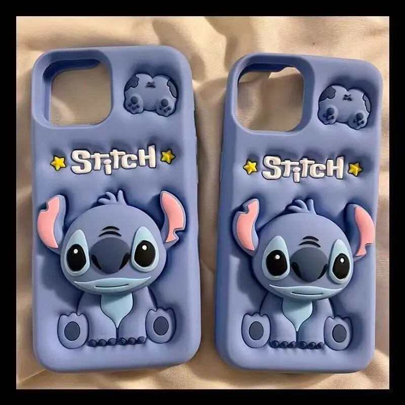 Stitch Phone15promax cute mobile phone case Apple 14/13 silicone 12 all-inclusive 11 soft 15 cartoon couple protective case