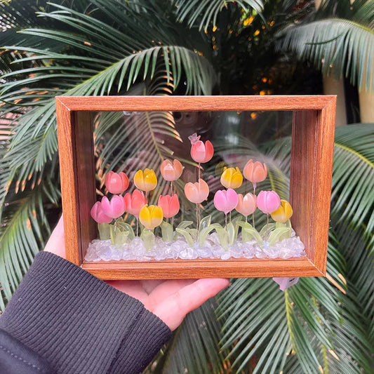 Tulip Nightlight Photo Frame Eternal Flower Home Decor DIY Cute Ornaments Birthday Gift Valentine's Day Surprise Christmas