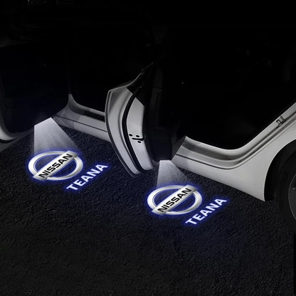 4PCS LED Car Door Welcome Lights 3D Laser Projector Lamps Auto Decoration Accessorie For Nissan Patrol 2012-2017 Teana 2008-2012