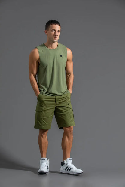 Plus Size Men's Sport Fitness Vest Cotton Trendy Sleeveless T-Shirt Shoulder Vest Casual Top Clearance Special Price