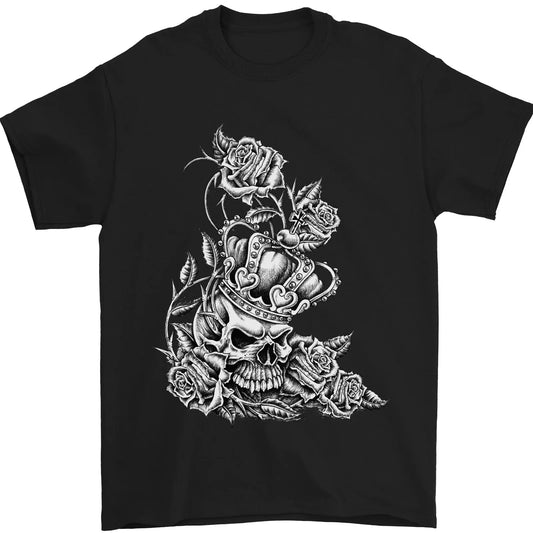 Skull Crown Biker Gothic Heavy Metal Mens T Shirt 100 Cotton