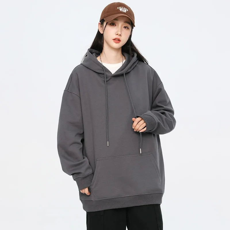 American street style pattern printed hooded sweater men's and women's autumn and winter casual fashion couple's coat