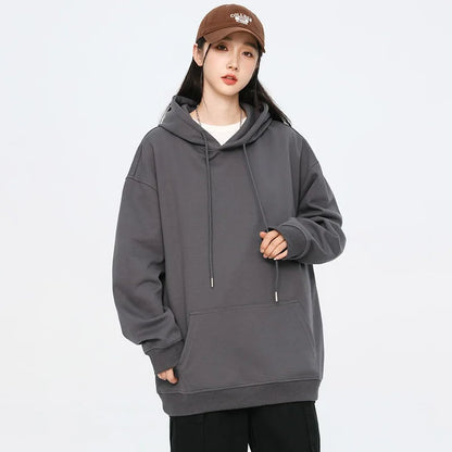 American street style pattern printed hooded sweater men's and women's autumn and winter casual fashion couple's coat