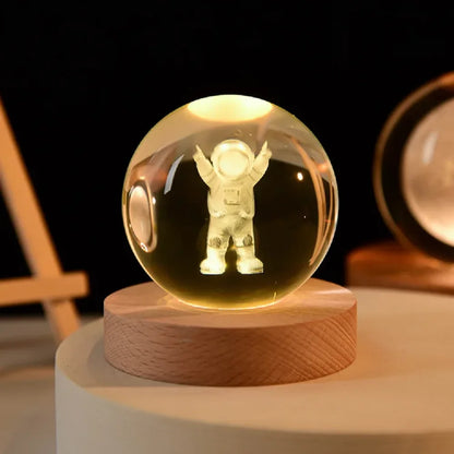 3D Pokemon Crystal Poke Ball Figure Toys 5CM Mimikyu Planet Axolotl Night Light LED Lamp Base Gift for Kid Adult