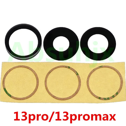 Absuhjx 5sets A++ Back Camera Glass Lens for iPhone 11 12 13 Pro Max 13Mini 14 14Plus X XS XR Rear Cam Holder