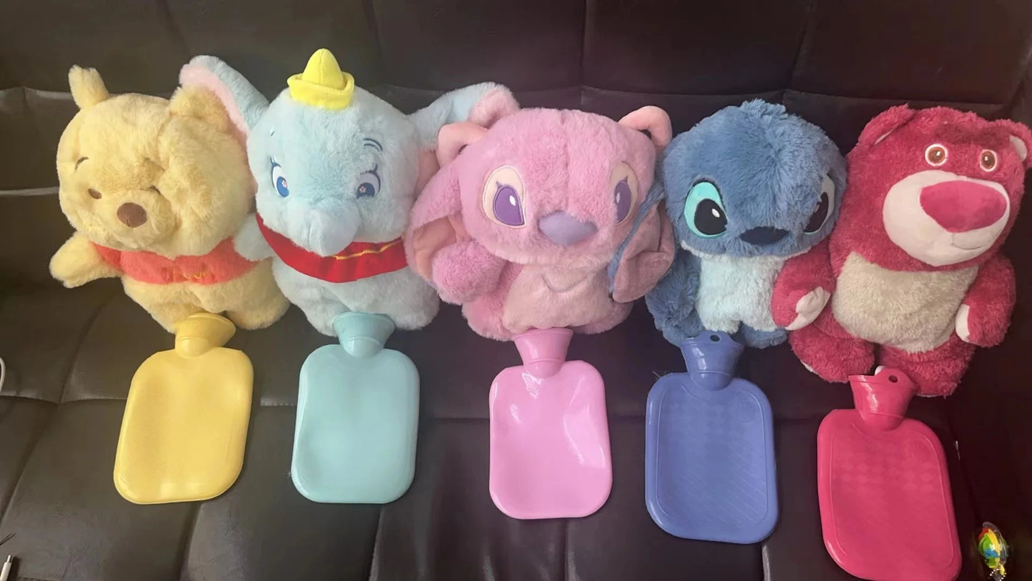 Original Disney Zoobies Hot Water Bag Warm Winter Plush Doll Plushie Lotso Stitch Doll 2-In-1 Useful Gift Toys For Children ﻿