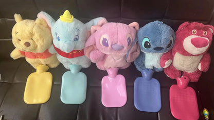 Original Disney Zoobies Hot Water Bag Warm Winter Plush Doll Plushie Lotso Stitch Doll 2-In-1 Useful Gift Toys For Children ﻿