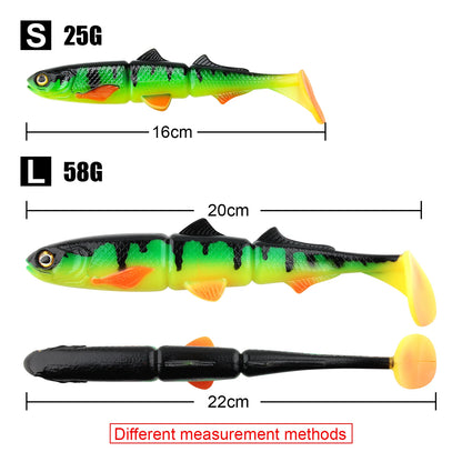 Spinpoler 16cm 22cm T Tail Swimbait Soft Bait Pike Lures 3 Jointed Plastic Shad Wobbler Ocean Beach Boat Fishing Tackle Peche