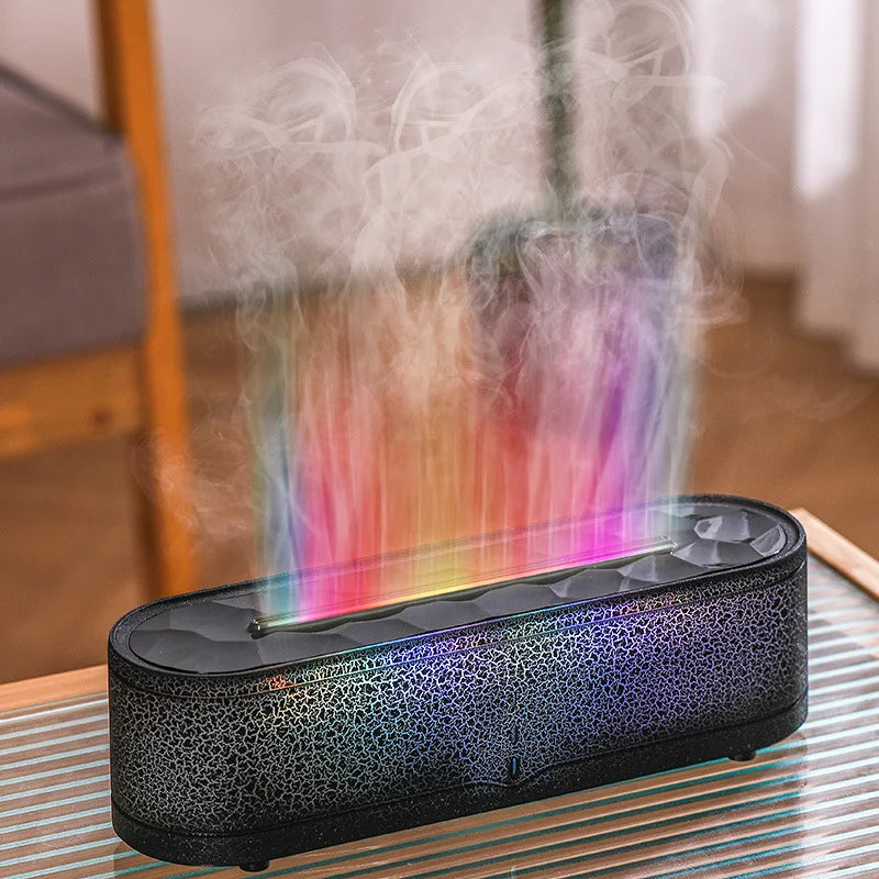 Rainbow Aroma Diffuser Fire Flame USB Air Humidifier for Home Room Fragrance Essential Oil Diffuser Remote Control Aromatherapy
