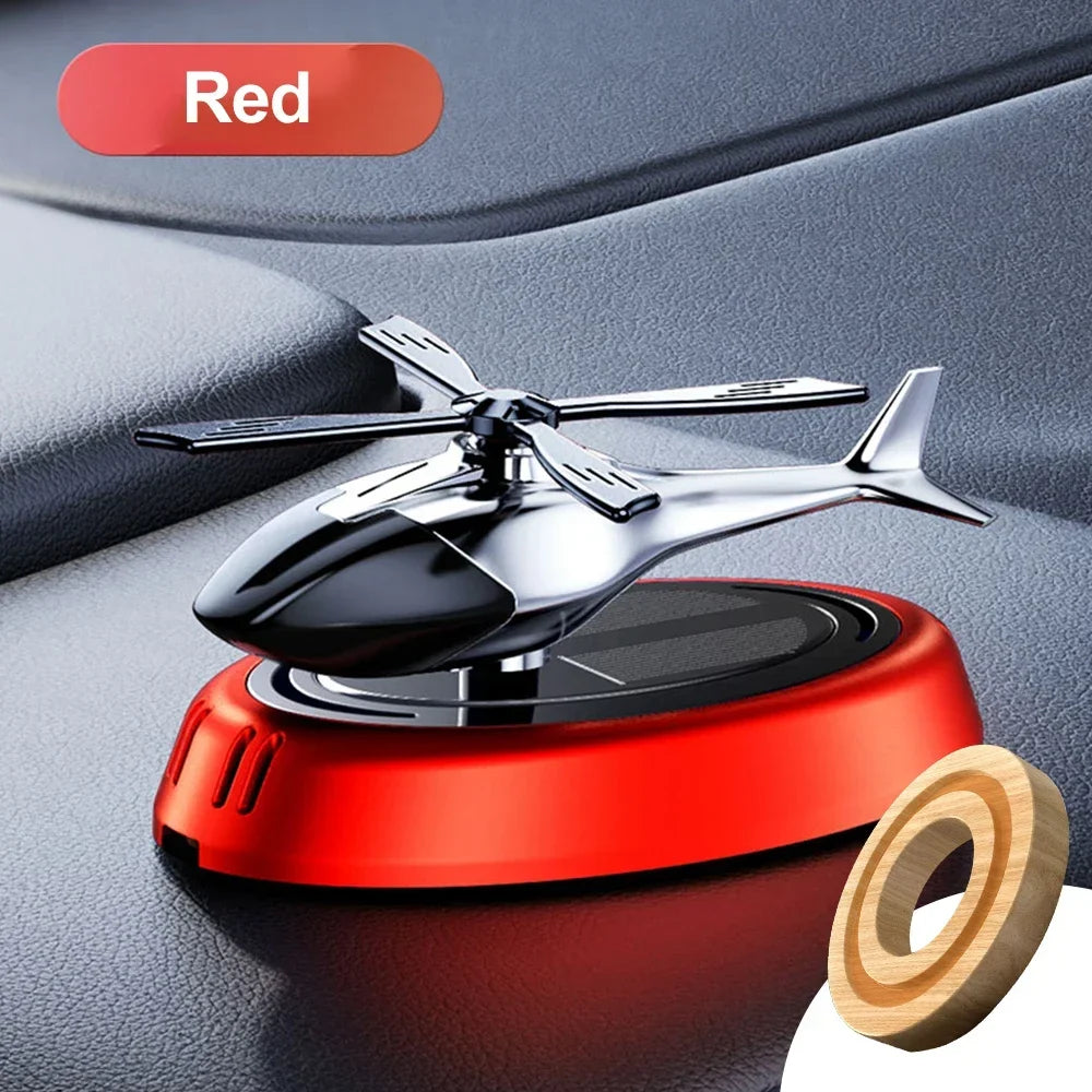 Car Air Freshener Helicopter Solar Propeller Rotating Aroma Diffuser Car Styling Fragrance Decoration Center console car perfume