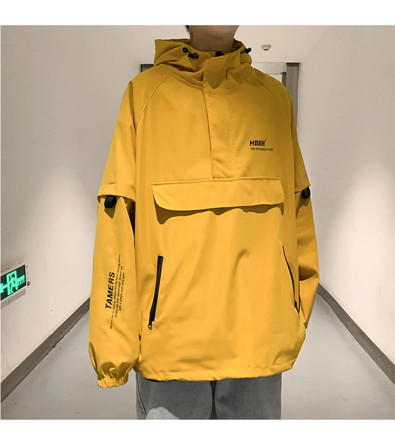 2024 New Autumn Streetwear Men Jackets Zipper Up Jacket Windbreaker Harajuku Thin Coats Loose Harajuku Oversized Outwear