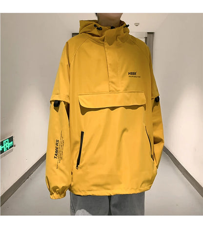 2024 New Autumn Streetwear Men Jackets Zipper Up Jacket Windbreaker Harajuku Thin Coats Loose Harajuku Oversized Outwear