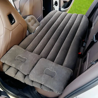Ultra-soft Flocking Environmental Fabric Car Inflatable Bed Air Cushion Bed Portable Car Travel Bed For Most Small Car