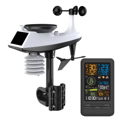 Smart WiFi Weather Station Digital Clock Wind Speed Direction Rainfall Light Index Air Quality Temperature Humidity Monitor