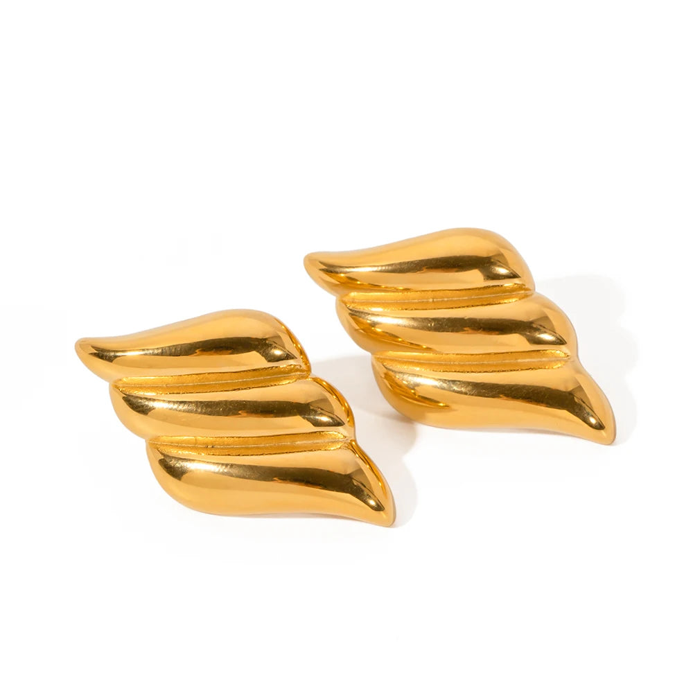 Uworld Vintage Stainless Steel Geometric Stud Earrings Waterproof Metal Statement Charm Fashion Retro Jewelry Bijoux Personalize