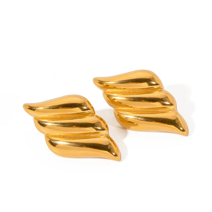 Uworld Vintage Stainless Steel Geometric Stud Earrings Waterproof Metal Statement Charm Fashion Retro Jewelry Bijoux Personalize