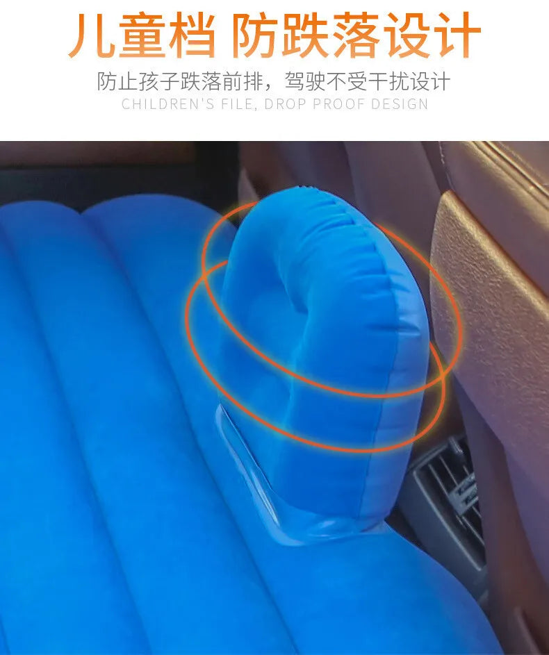 Ultra-soft Flocking Environmental Fabric Car Inflatable Bed Air Cushion Bed Portable Car Travel Bed For Most Small Car