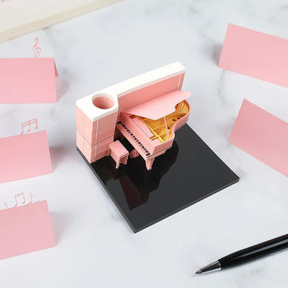 3D Piano Table Calendar Memo Pad Creative Exquisite Handicrafts Souvenirs DIY Desk Decoration New Year Gift for Office School