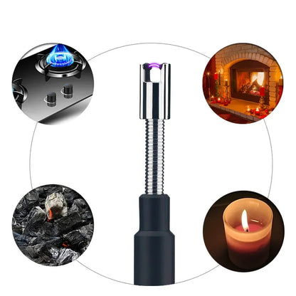 Ultra long telescopic arc ignition gun, kitchen extended igniter, outdoor barbecue camping, cross-border pulse lighter,windproof