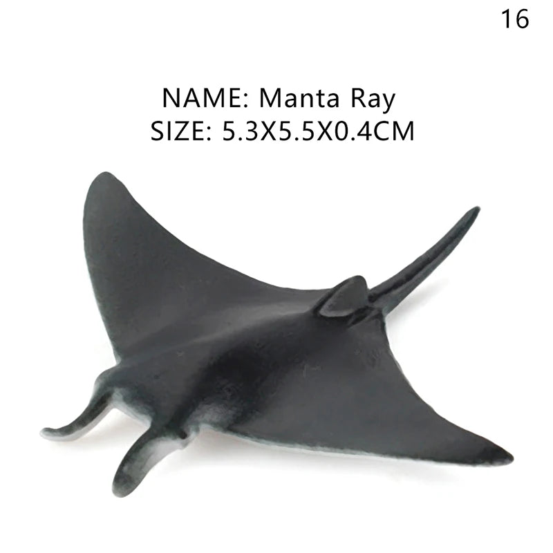 Simulation Marine Life Action Figures Ocean Animal Model Educational Toys Cake Topper,Collection Gift Shark Dolphin Hammerhead