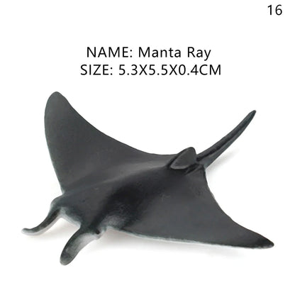 Simulation Marine Life Action Figures Ocean Animal Model Educational Toys Cake Topper,Collection Gift Shark Dolphin Hammerhead