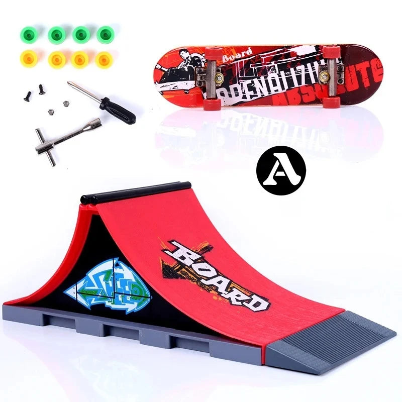 6-In-1 Finger Skateboards DIY Skate Park Ramp Parts For Tech Deck Scene Venue Combination Set For Children Indoor Home Toy