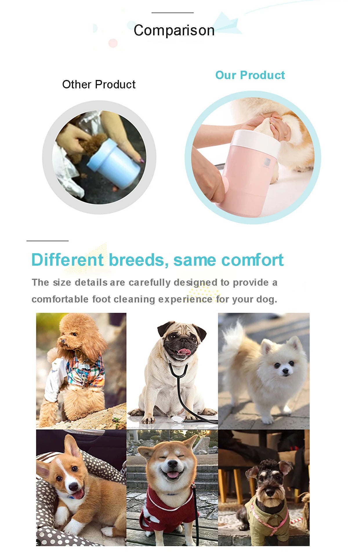 Automatic Pet Dog Foot Washer Cleaner Brush Soft Silicone needle Dog Paw Wash Cleaner Cup Paw Washing Cup Washer for Dogs Cats