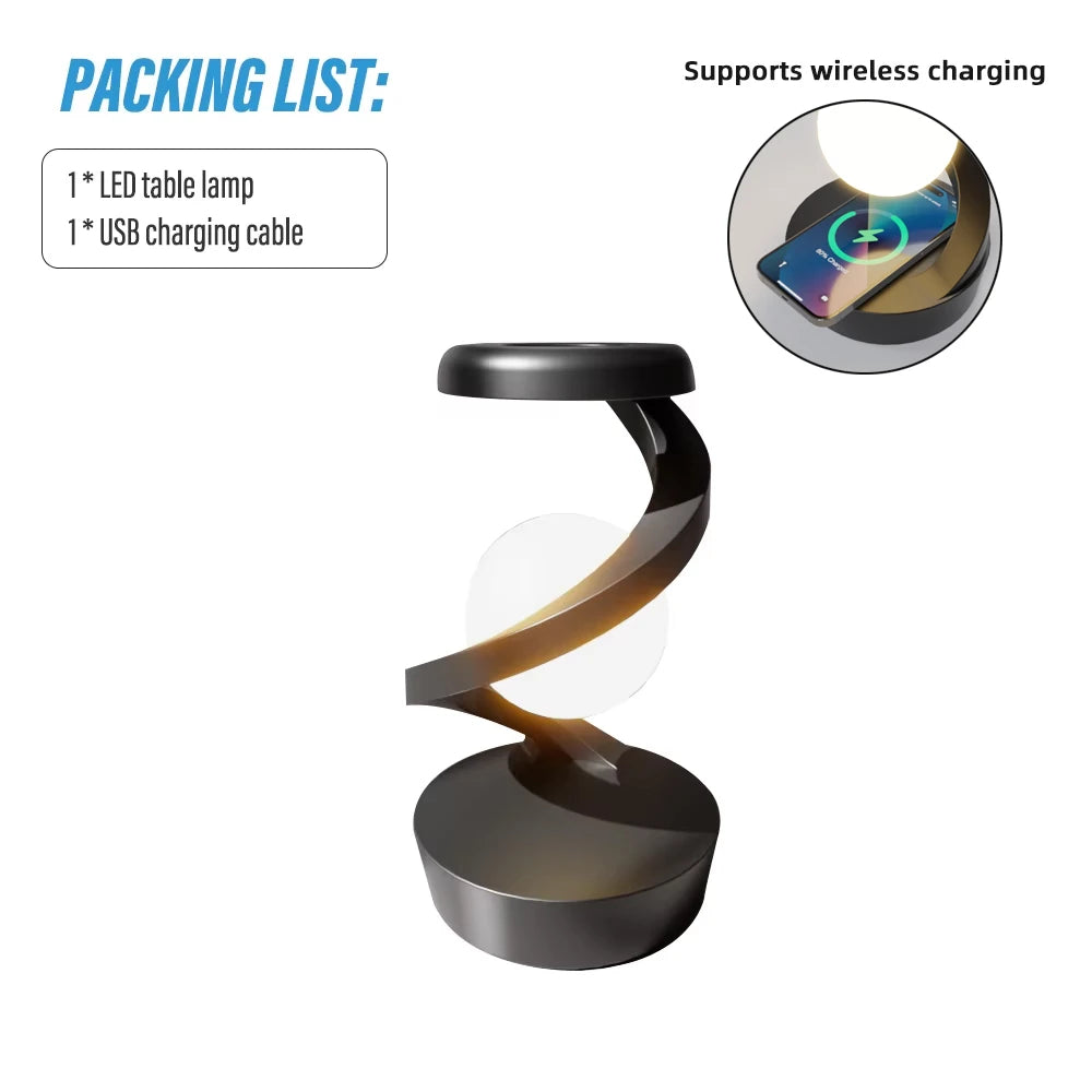 Rechargeable reading desk lamp Bedside night light Outdoor camping light With hand waving control mode Supports wireless  charge