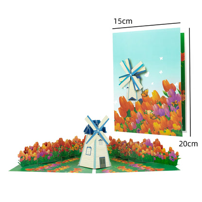 Tarjeta de felicitación emergente con flores en 3D para cumpleaños, día de la madre, día del padre, graduación, aniversario de bodas, mejórate pronto, simpatía