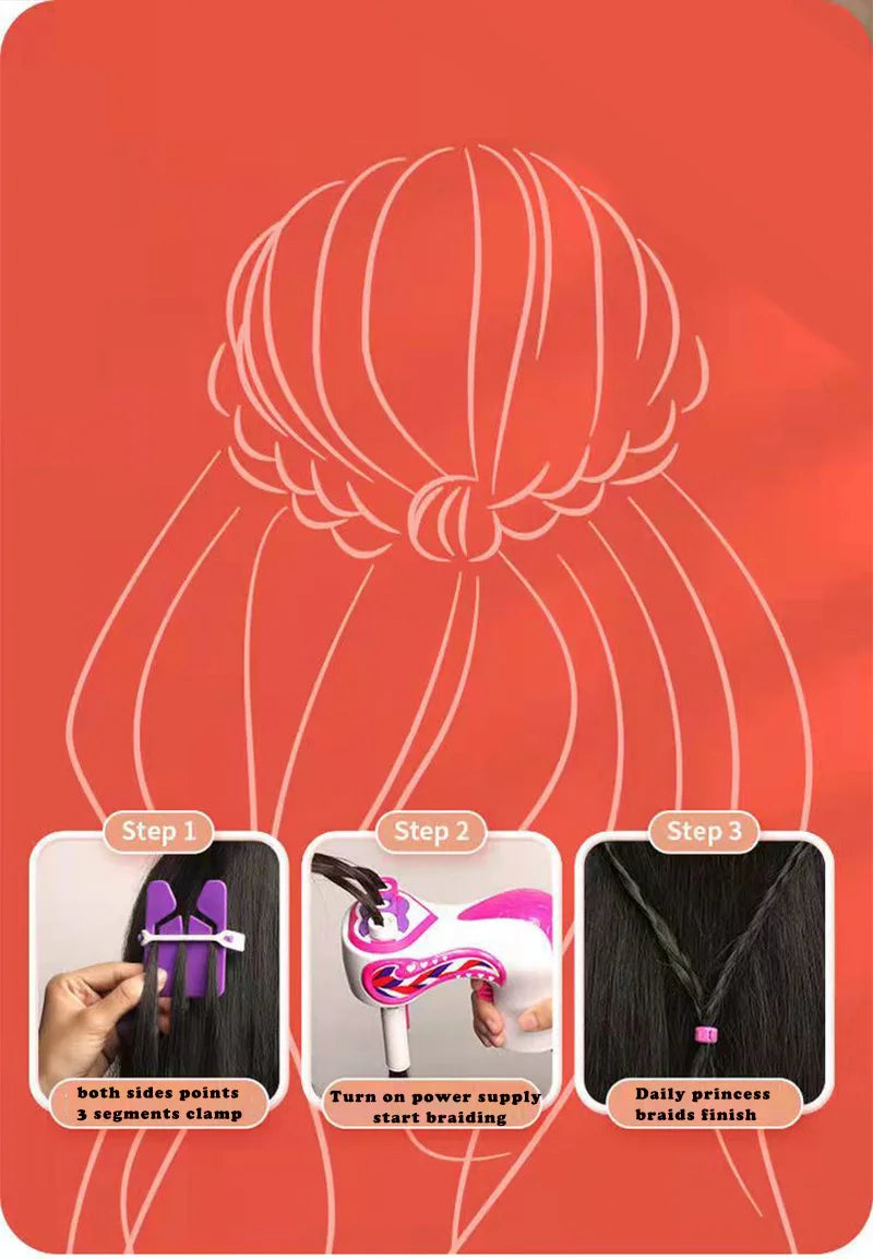 Automatic Hair BraiderElectric DIY Hair Weave Machine Twist Knitting Roll Twisted Braiding Hair Styling Tools Girl Gift