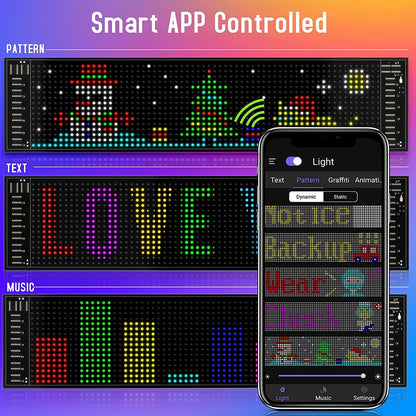 USB LED 5V Matrix Pixel Panel Light Bluetooth App Control Scrolling Advertising LED Car Sign Animation Programmable For Car Shop
