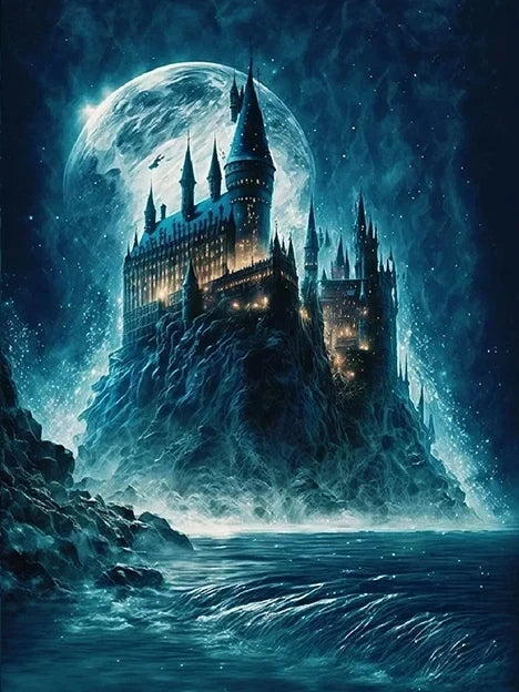 5d Diy Diamond Art Painting Kits Harry Potter Hogwarts Castle Moon Embroidery Jewelry Home Decor Cross Stitch Cartoon Kids Gift