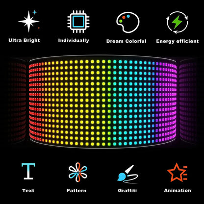 USB LED 5V Matrix Pixel Panel Light Bluetooth App Control Scrolling Advertising LED Car Sign Animation Programmable For Car Shop